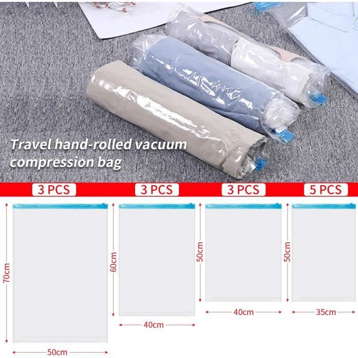 Lot De 72 à 90 Sacs De Rangement Sous Vide - 10 Litres, Dimensions 70x110 Cm - Transparents, Résistants à La Poussière