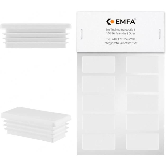10 Capuchons D'insertion En Plastique SODIAL – Rectangulaires 25x50 Mm, Finition Propre