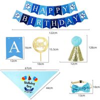 Guirlande Bannière Anniversaire Chien - Décoration Fête Avec Visages Et Pattes - 13 Pièces