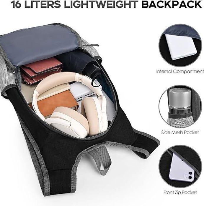 Petit Sac a Dos Pliable Ultra leger Impermeable 16L Backpack Randonnee Folding Outdoor Portable Voyage Sport Noir Cdiscount Bagagerie Maroquinerie