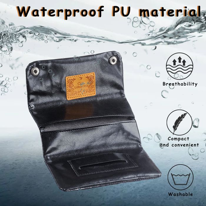 Pochette à Tabac à Rouler Blague à Tabac Pliable Bleue - Compartiments Pour Tabac Et Accessoires Blague Pour Tabac