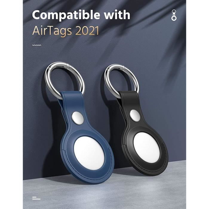 2 pièces Coque Airtag Porte Clé AirTag 2021 Bluetooth Tracker AntiRayures  de Protection en Cuir Véritable Noir Rouge P - Cdiscount Bagagerie -  Maroquinerie