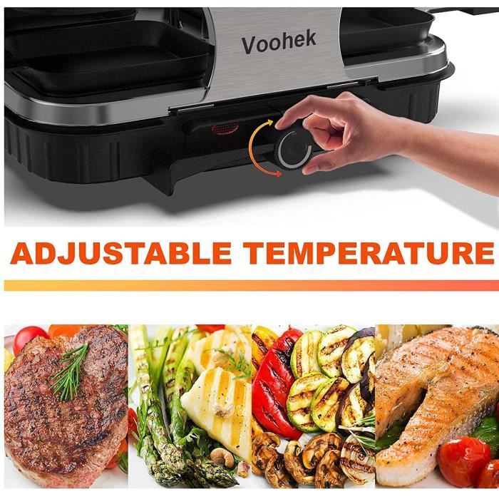 Voohek - Raclette 2 Personnes Appareil a Raclette Machine Service