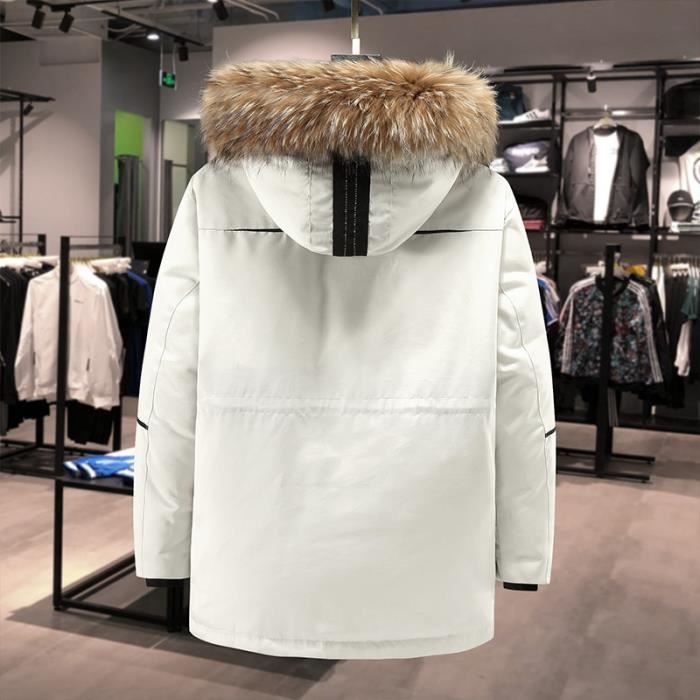 Parka Homme Cargo A Capuche Manches Longues Col montant Bordeaux