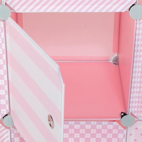 id market meuble de rangement cube merlin enfant rose 7 cases cdiscount maison