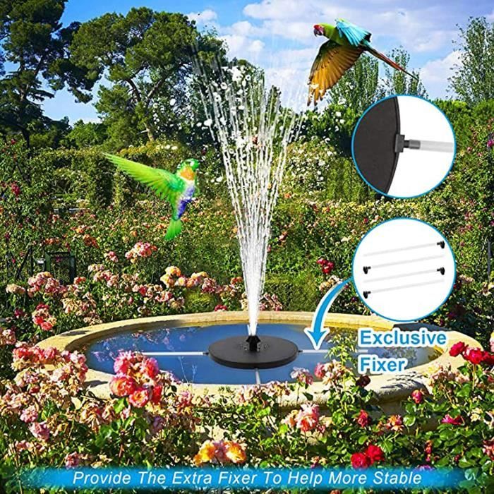 Fontaine Solaire 3,5W Avec LED Colorées - Pompe à Eau Avec Batterie 1800mAh Pour Bassin Ou Jardin