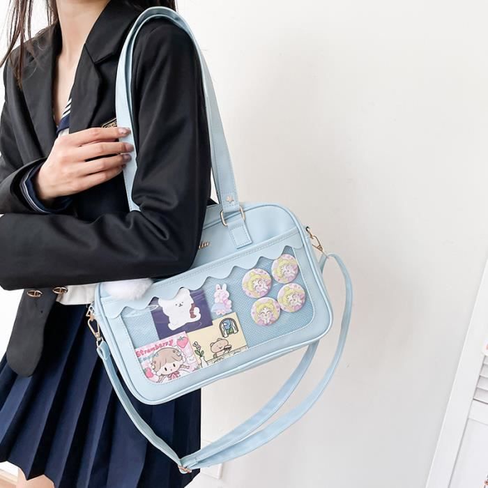 Rose Sac Bandouli re En Cuir Pu Pour Femmes Kawaii Japonais