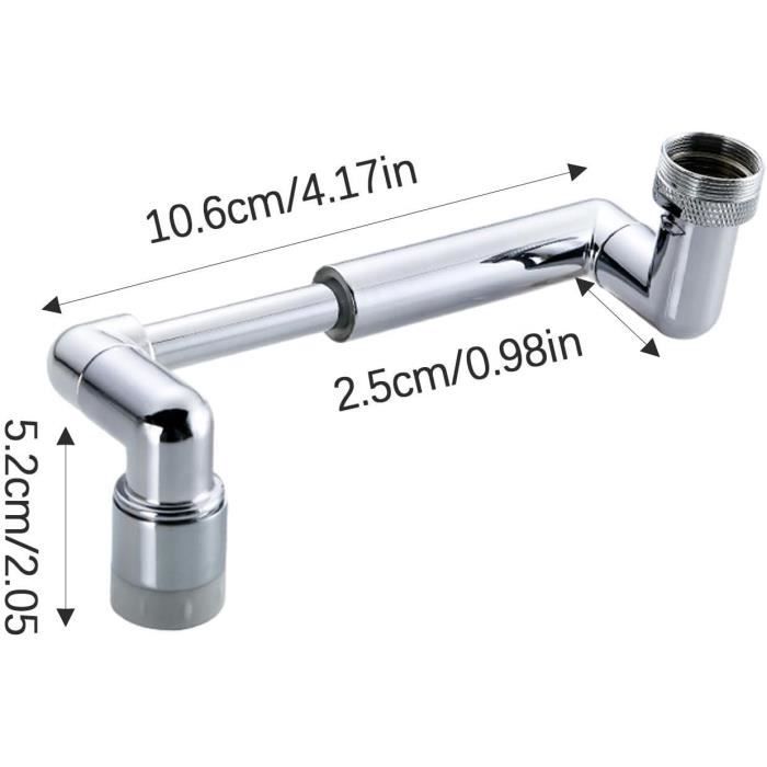 Rallonge de robinet pivotante à 1080 °, extension multifonctionnelle  d'évier de salle de bain/cuisine, fixation de robinet pivotante