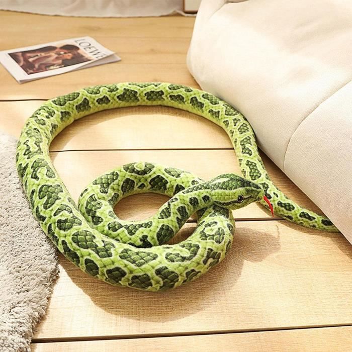 Peluche de serpent géant - Imitation python doré - 78,7 pouces de long ...
