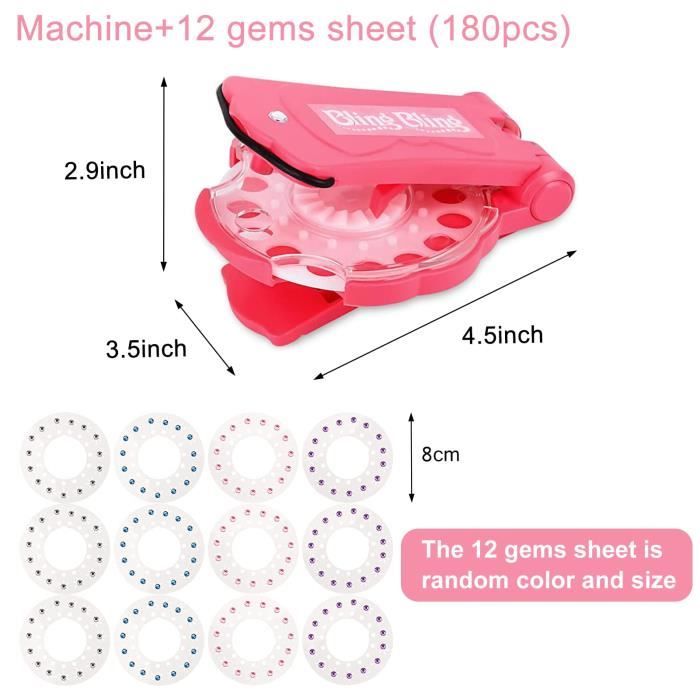 Machine à Strass Pour Cheveux - Kit Coiffure Enfant Avec 180 Strass Colorés (cadeau Créatif Pour Filles)