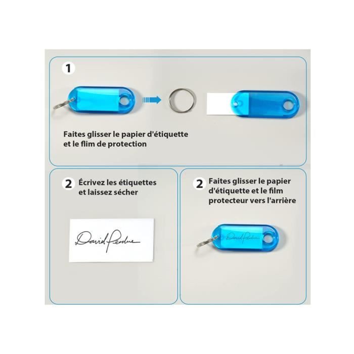 Lot De 16 Porte-Clés Inscriptibles En Plastique Transparent - Étiquettes Pour Clés Maison, Bureau Et Organisation | 5.4 X 2 Cm