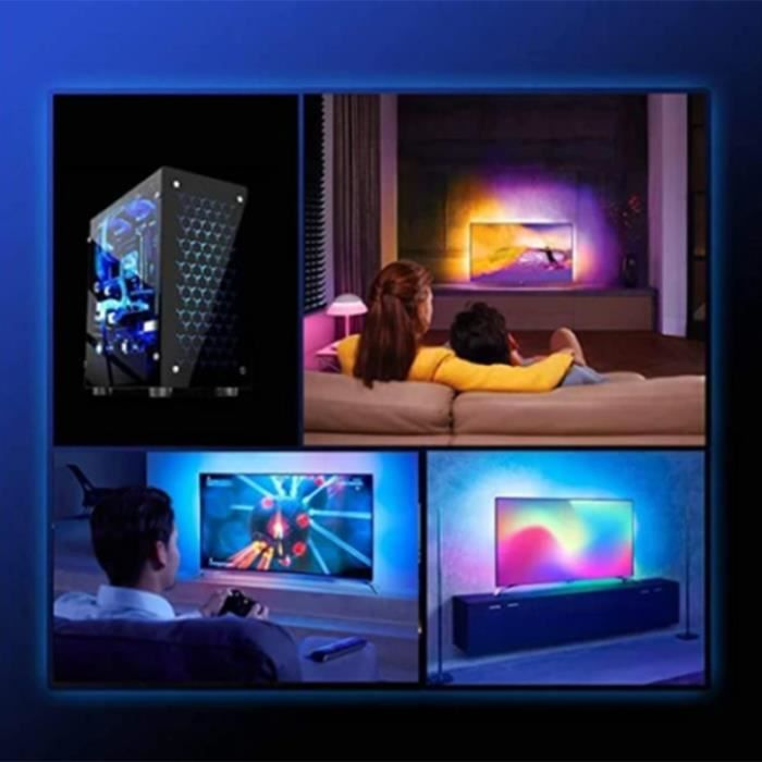 5M Bande LED Ambilight Bande LED intelligente TV PC Rétroéclairage Écran de  rêve Moniteur d'ordinateur Prise EU - Cdiscount Maison
