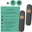 Téléphone fixe sans fil - LOGICOM - DECT ILOA 255T DUO - Noir - Avec répondeur-5