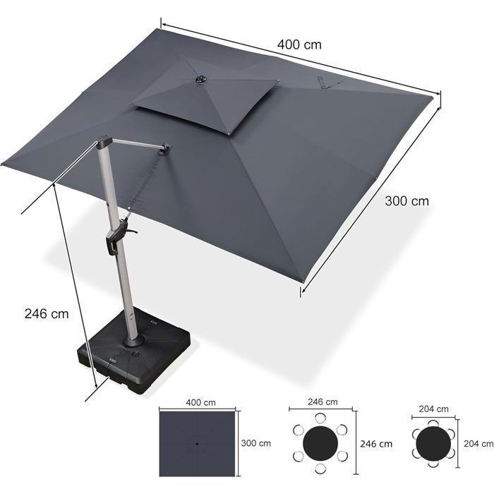 Parasol Pour Ordinateur Portable - 50 Cm De Diamètre, Clip De Fixation Réglable, Rotation 360°, Pliable - 5