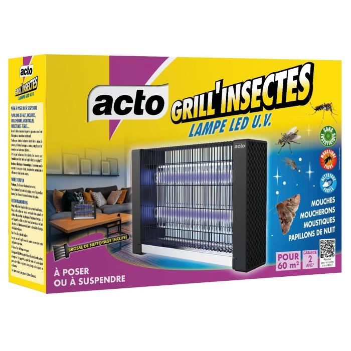 Grilled Insect Grill insectes grand format - ACTO - 60 m² - Lampe U.V - Cdiscount Jardin