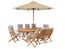 Salon De Jardin Avec Parasol Et Coussin Beige Et Bleu Maui Achat