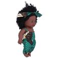 Fydun Poupées Reborn 35cm Reborn Baby Dolls Bébé Africain Fille Peau Noire Cheveux Bouclés Vinyle Poupée Enfant Jouet (Q12.042)-0