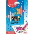 Maped - Feutres de Coloriage Glitter Color'Peps - Feutres de Couleur Encre a Paillettes Effet Metallise - Boite de 10 Feutres-0