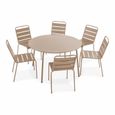 Ensemble table de jardin et 6 chaises Palavas en acier - OVIALA-0