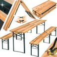 TECTAKE Table de jardin pliante 219 x 50,5 x 77,5 cm avec bancs-0