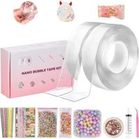 2 Pack Nano Tape Bubbles Kit, Double Sided Tape Magic Plastic Bubbles Balloon, Elastic Bubble DIY Craft Kit,Party Favors Fidget Toys