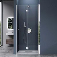 Sogood Porte de douche pliable 70cm paroi de douche transparent pliante pour niche Teramo26K porte rabattable montage réversible