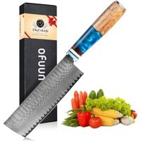 oFuun Couteau de Chef Damas, Acier japonais 67 Couches, 16cm Couteau de Cuisine avec Boîte Cadeau