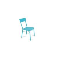 Chaise de jardin bistrot - OVIALA - Cabourg - Acier - Bleu