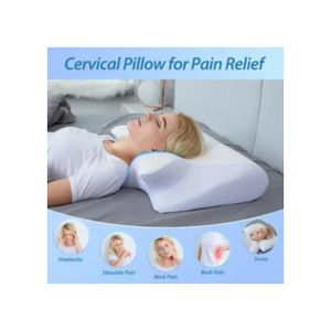 Oreiller Ergonomique Cervical à Mémoire De Forme, Oreiller Pour Les Dormeurs Sur Le Côté,Le Dos Et Le Ventre,60 X 37x 11/13cm-Blanc - Maison