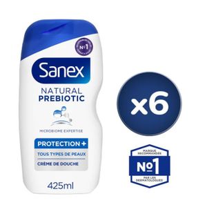 GEL - CRÈME DOUCHE Pack de 6 - Gel douche Sanex Natural Prebiotic Pro