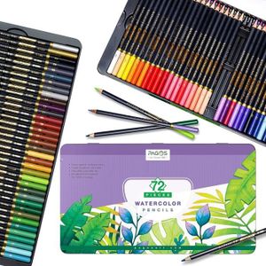 PEINTURE AQUARELLE Pagos Lot de 72 crayons de couleur aquarelle profe
