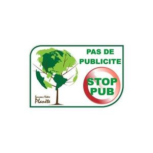 Stop Pas de Publicité merci de penser à la planète logo-568 autocollant sticker 