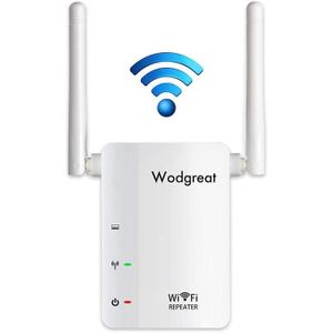 Wodgreat Répéteur WiFi,300Mbps Amplificateur WiFi Extenseur sans Fil WiFi Booster Avoir Mode Repeater/AP Interface Port Ethernet,2.4GHz,Augmentation de la Couverture WiFi