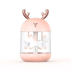 HUMIDIFICATEUR ÉLECT. Traitement de l'air,Humidificateur USB de 300ML,diffuseur d'arôme,troie cheval humidificateur veilleuse maison - Type Pink Deer
