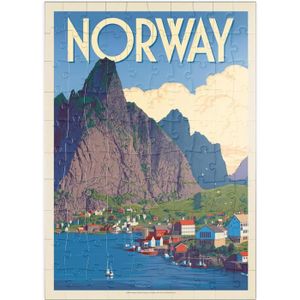 PUZZLE Norvège : Le Pays Des Fjords, Affiche Vintage - Pr