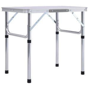 TABLE DE CAMPING FDIT Table pliable de camping Blanc Aluminium 60x4