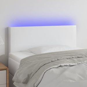 TÊTE DE LIT Tête de lit à LED - FYDUN - YAP - Blanc - 100 cm - Contemporain