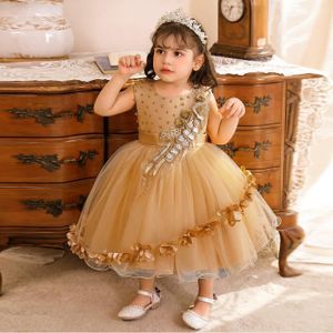 ROBE Robe Fille Enfants nouvelles bouffantes Fête d'anniversaire Princesse Performance Haut de gamme - Jaune Dick Eleanor Shop