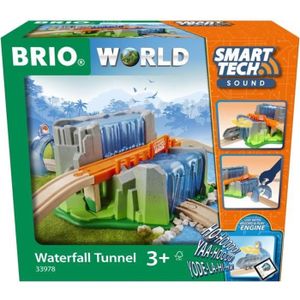 CIRCUIT Pont & Tunnel Cascade Smart Tech Sound - BRIO - Jouet en bois pour circuit de train - Dès 3 ans