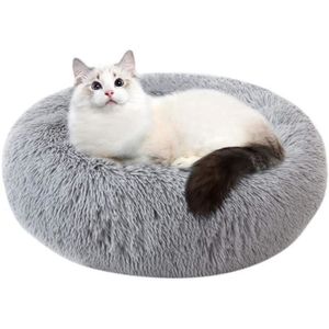 Wuudi Panier rond pour animal domestique blanc antidérapant pour chien et chat lavable 50 cm 