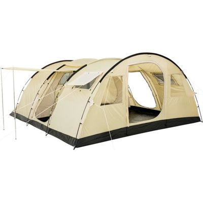 Tente Tunnel CampFeuer TunnelX 4 Personnes – 475x305x205 Cm, Imperméable 5000mm, Auvent, Moustiquaires, 19.3 Kg