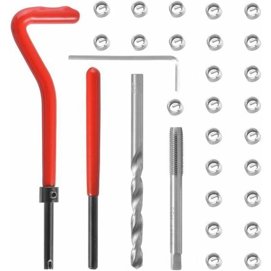 Kit De Réparation De Filetage M6 X 1.0 Mm - 30 Pièces Pour Réparer Filets Endommagés Sur Acier, Aluminium, Etc.