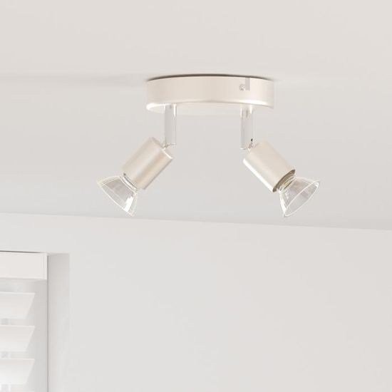 OLSKFUH Kit Éclairage Rail 4 Spots - Lumière Rotative Réglable Laiton Brossé Pour Cuisine Et Salle à Manger