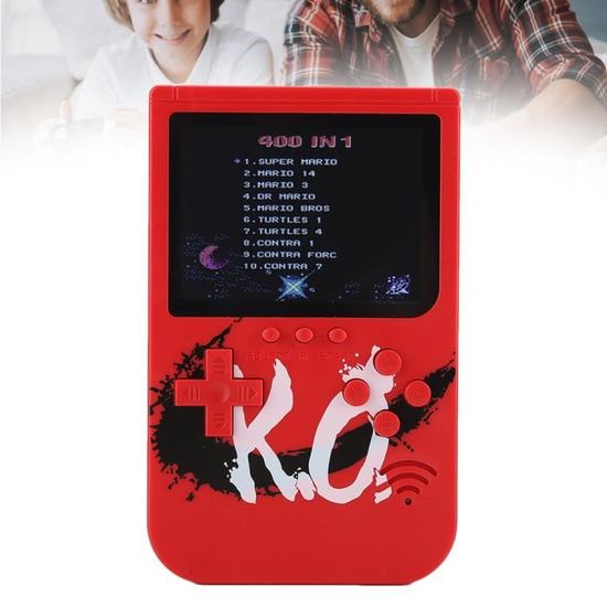 Portable Mini console jeu portable rétro 10000mAh Power Bank avec Gamepad 400 jeux (rouge)