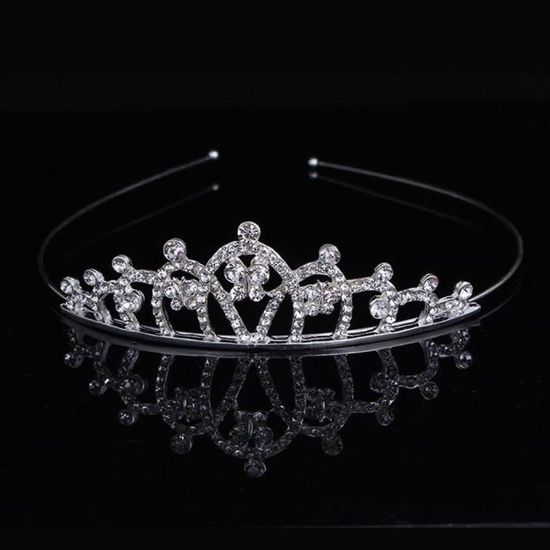 Diadème En Strass Argenté - Couronne Princesse Reine - Pour Fêtes, Mariages Et Anniversaires - 10