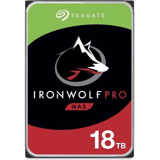SEAGATE - Disque dur Interne - NAS IronWolf Pro - 18To - 7200 tr/min - 3.5"