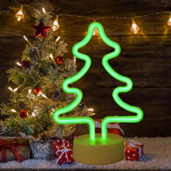 Enseigne Lumineuse Au Néon, Led Sapin De Noël Veilleuse Nuit Signes