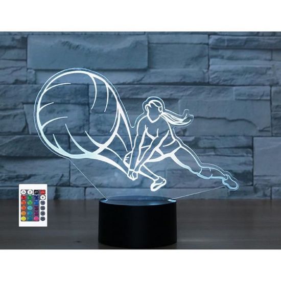 Lampe 3D LED Ballon De Rugby – Veilleuse Multicolore Avec Télécommande