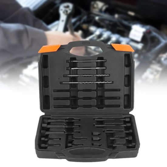 Kit Extracteur De Bougies De Préchauffage Aramox - 16 Pièces, Pour Bougies 8 Mm (0,3") Et 10 Mm (0,4"), Acier, Boîte De Rangement