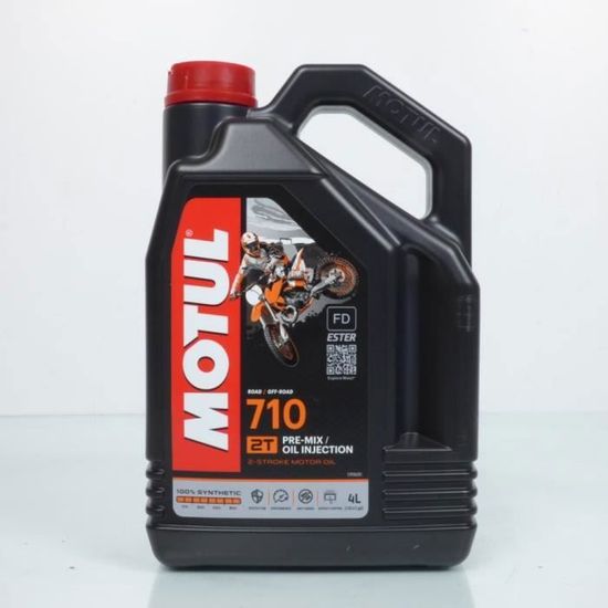Bidon de 4L d'huile 2 temps Motul 710 pour mélange moto enduro